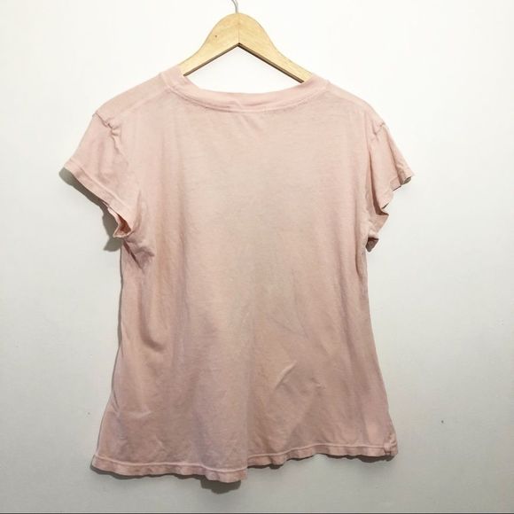 WILDFOX Blush Pink Tee with Stripe Bow Graphic on Front Tie Size S - Picture 2 of 9